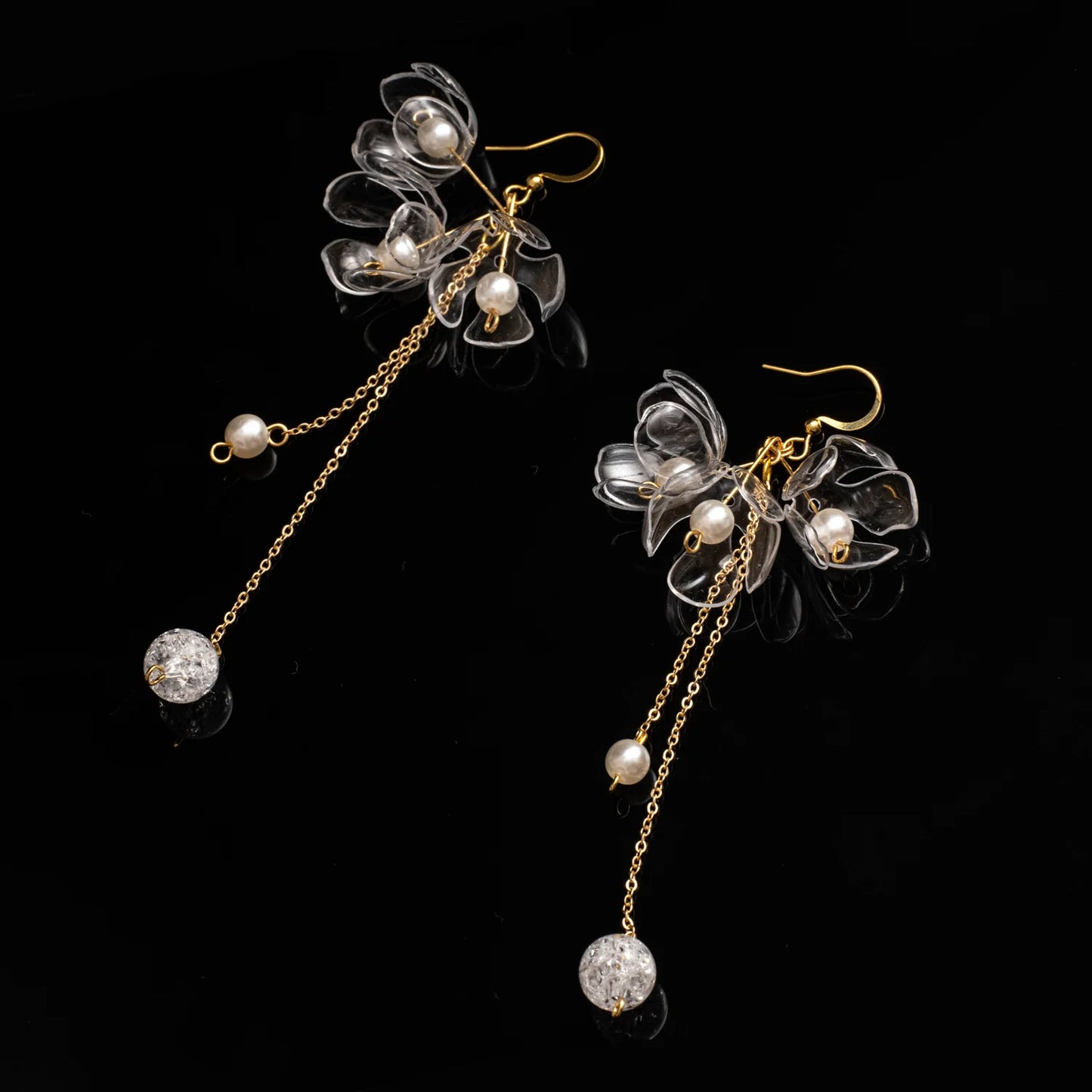 Upcycle With Jing - Triple-Flower Drop Earrings