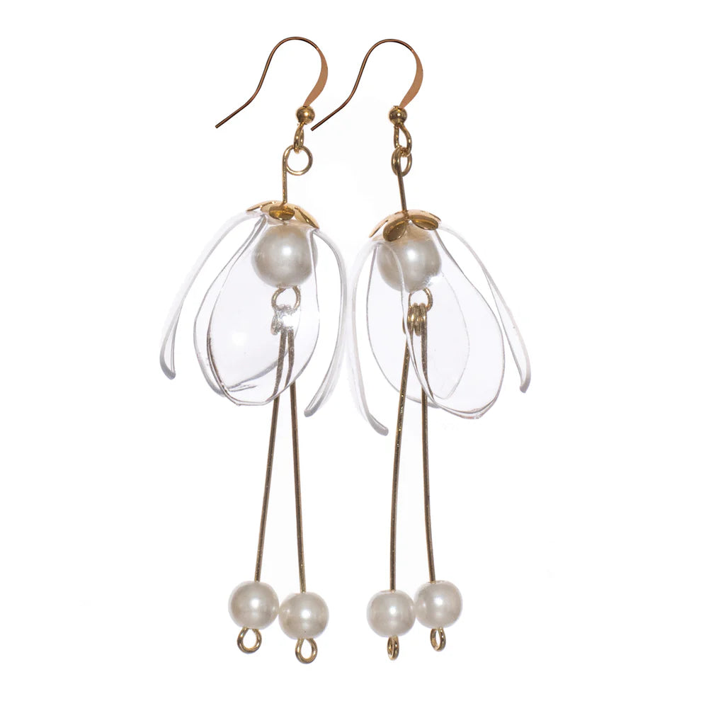 Upcycle with Jing - Clear Lily Double-Drop Korvakorut