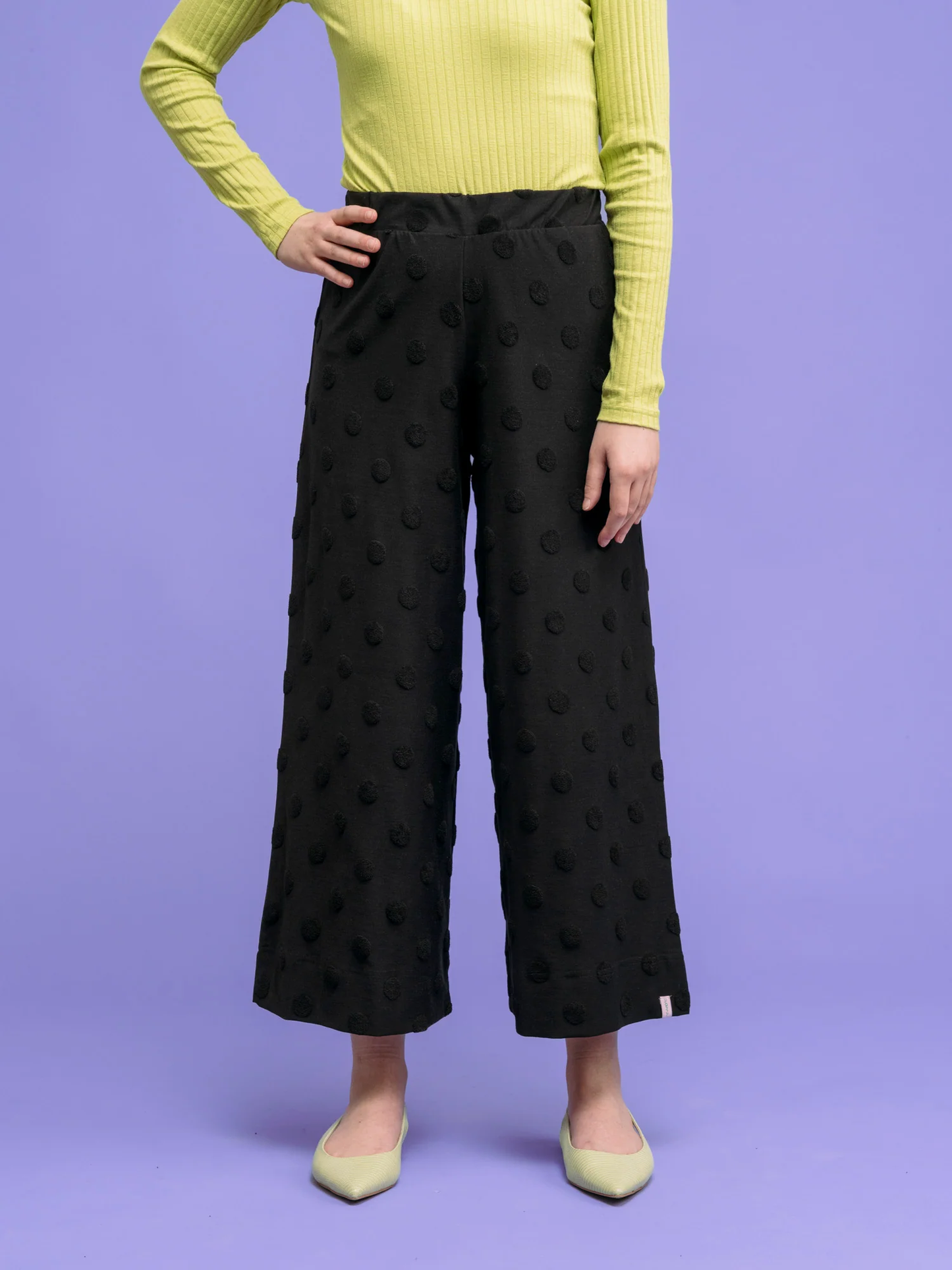 Aarre Alex Culottes Pants, Black Big Dot