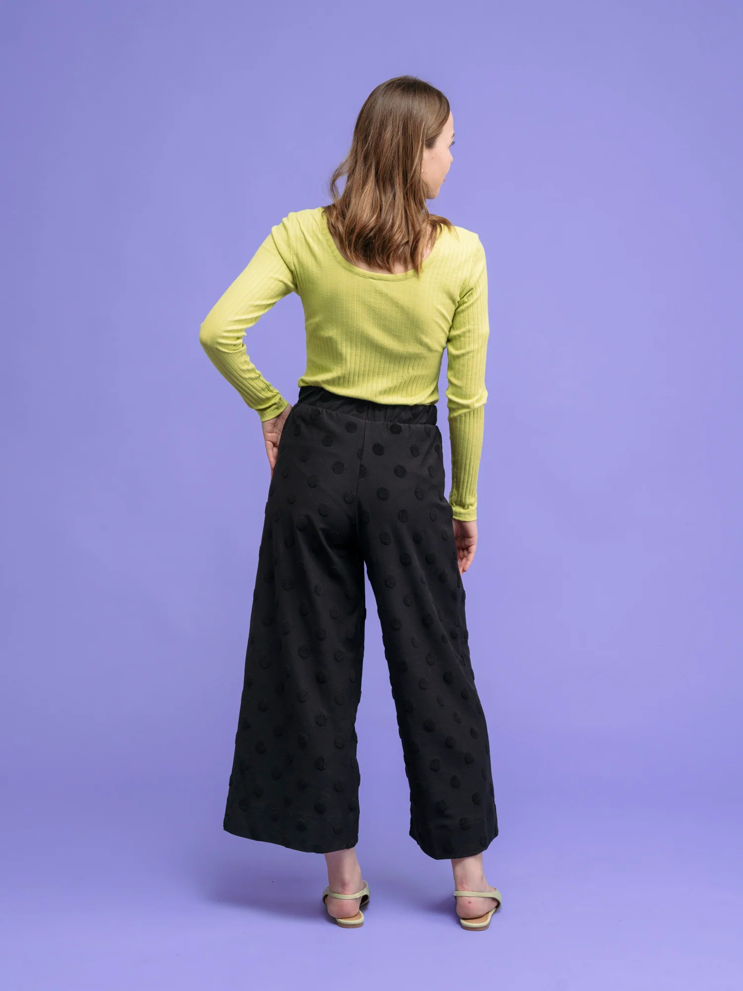 Aarre Alex Culottes Pants, Black Big Dot