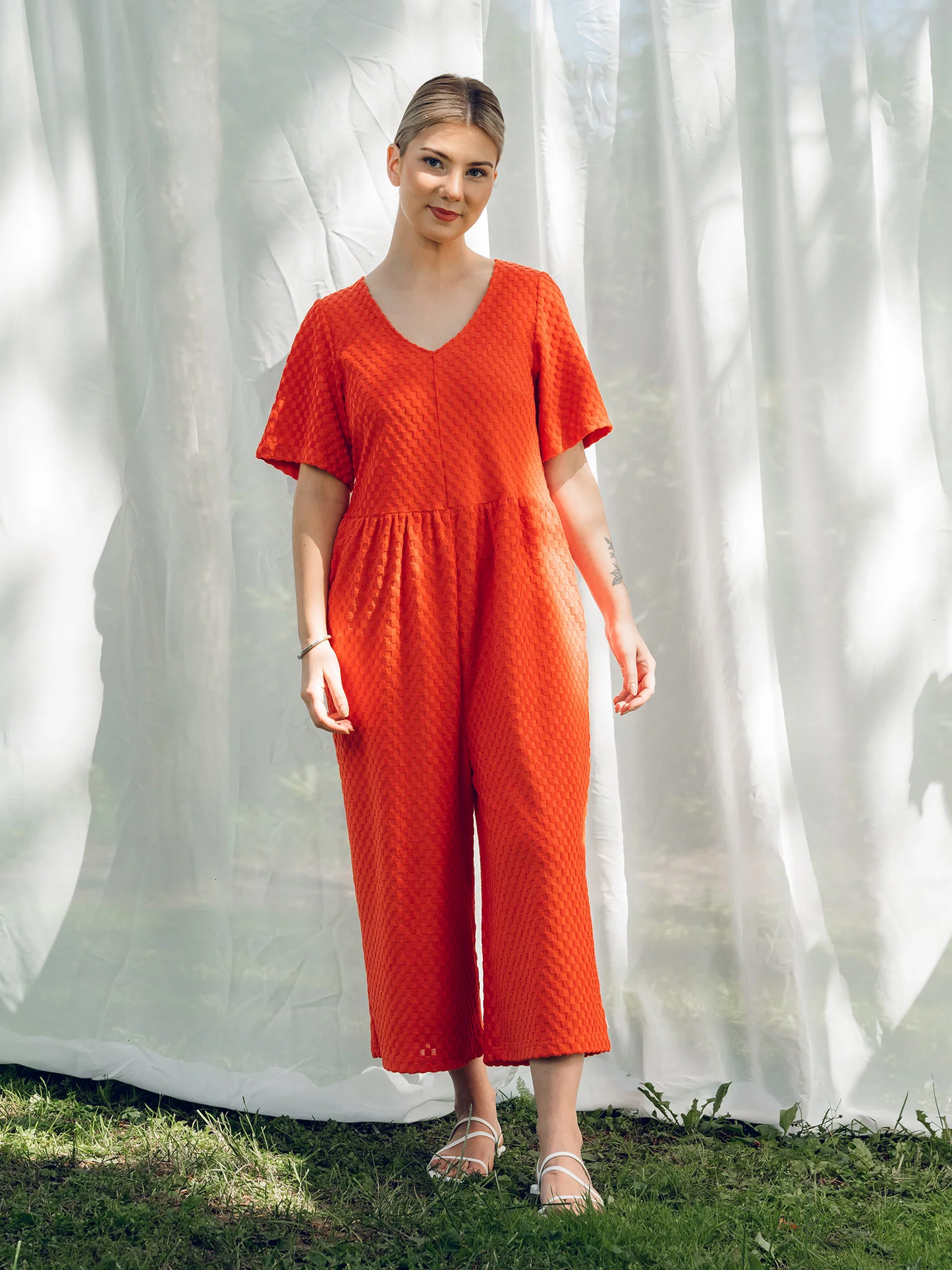 Aarre Andy Jumpsuit Square Red