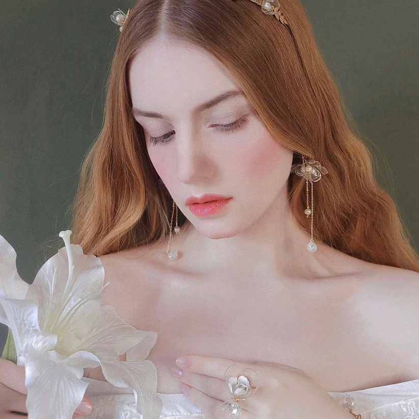 Upcycle With Jing - Triple-Flower Drop Earrings