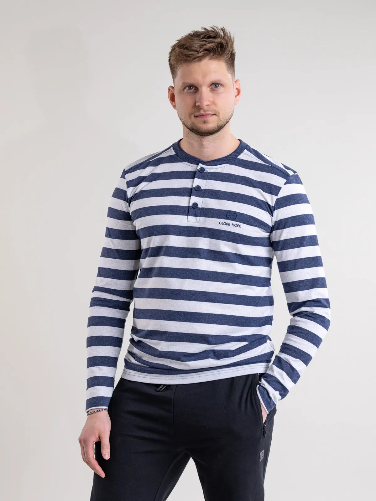 Globe Hope KUNTTA Shirt Navy-White Striped