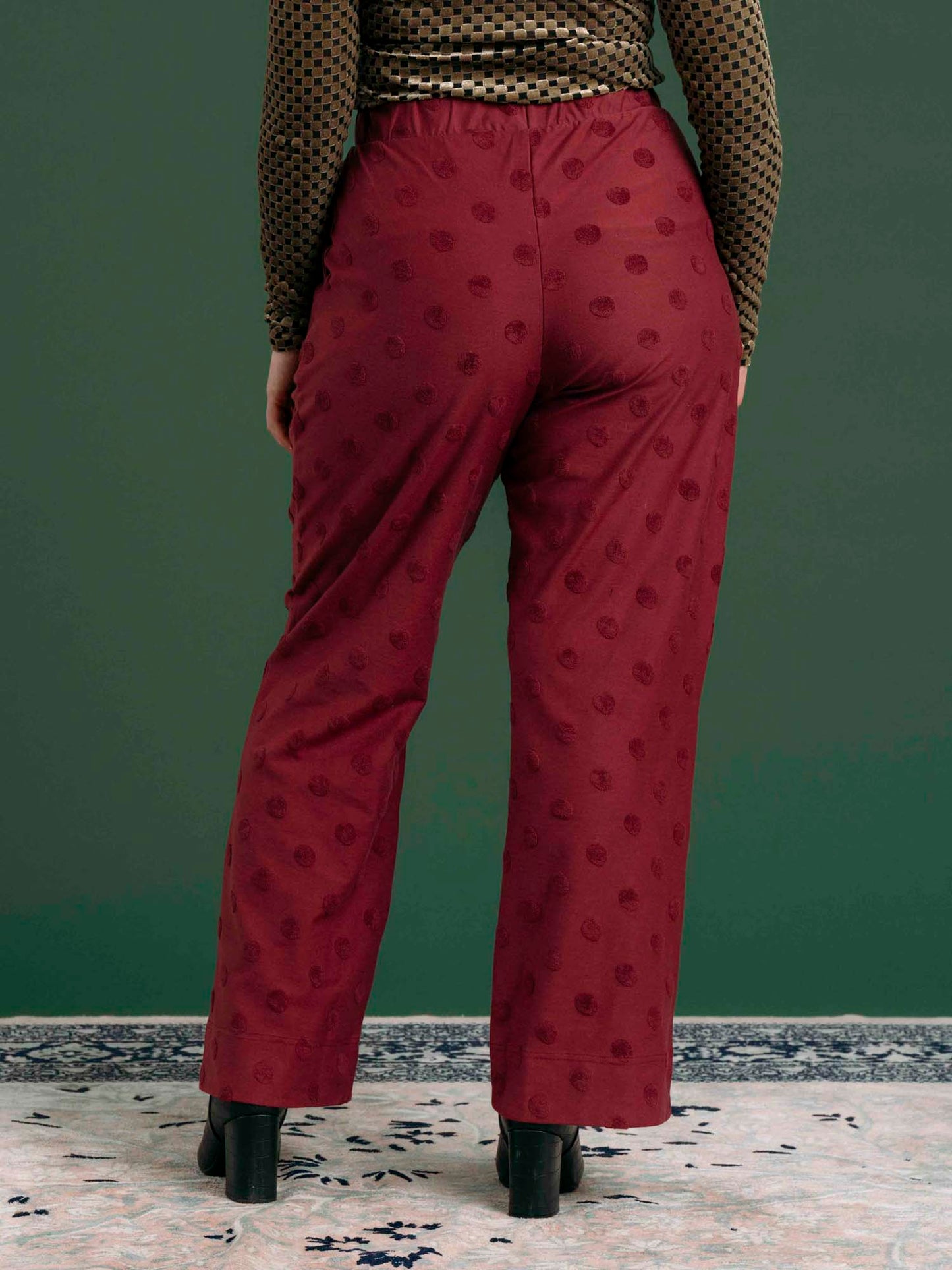 Aarre Jill Pants Wine Red Big Dot