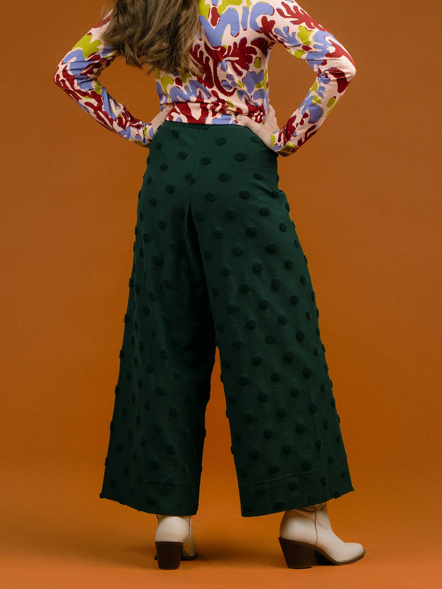 Aarre Alex Culottes Pants - Green Big Dot 