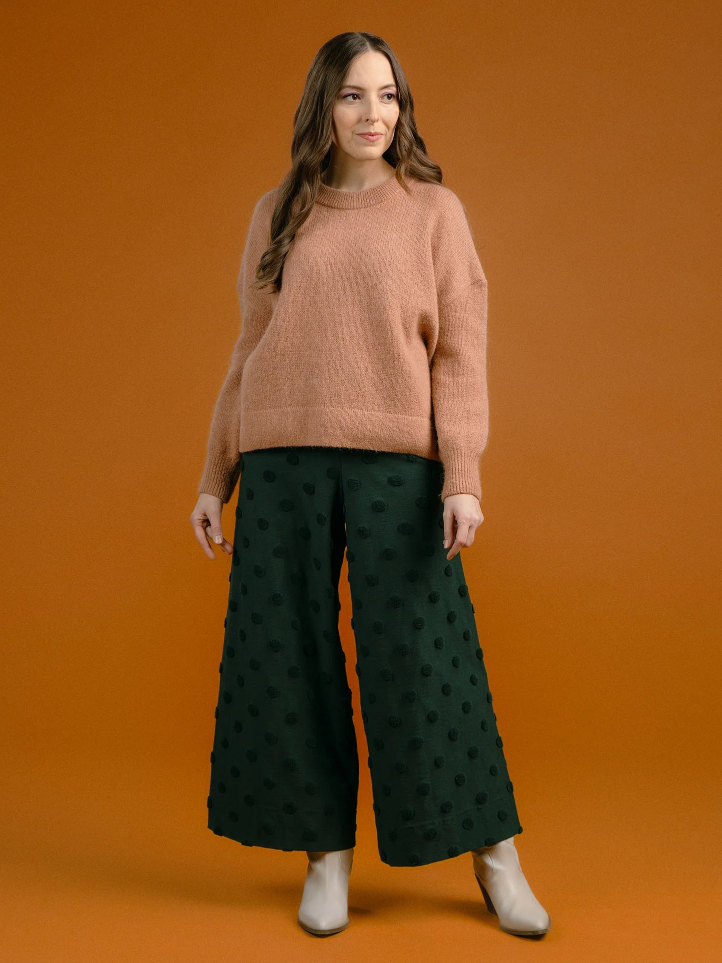 Aarre Alex Culottes Pants - Green Big Dot 