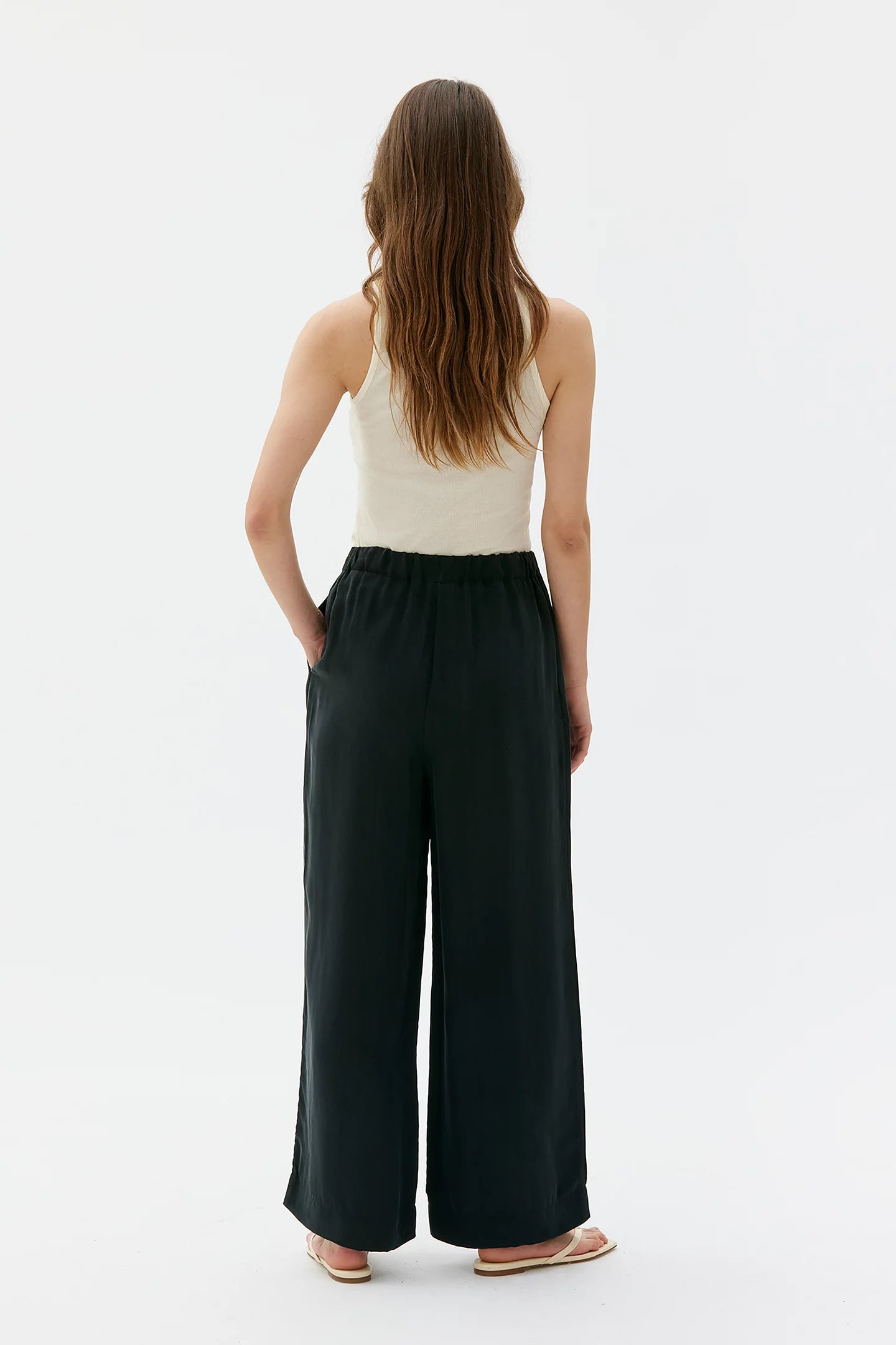 Maska Thea Flowy Tencel Pants - Black 