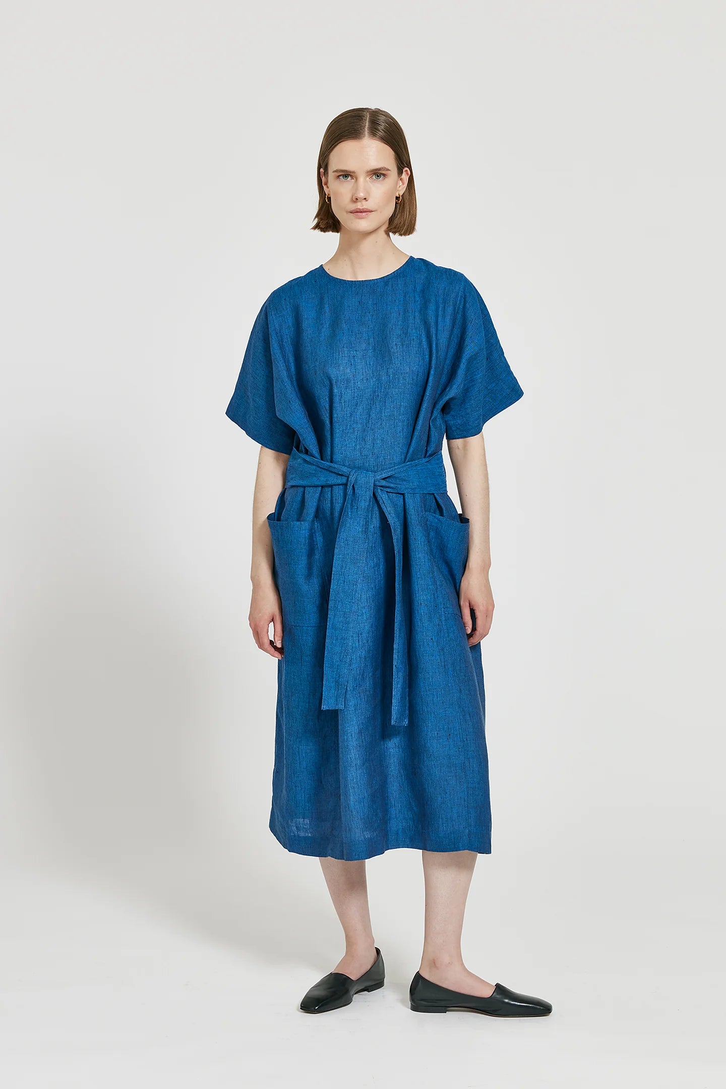 Maska Mari Linen Dress - Deep Night Blue