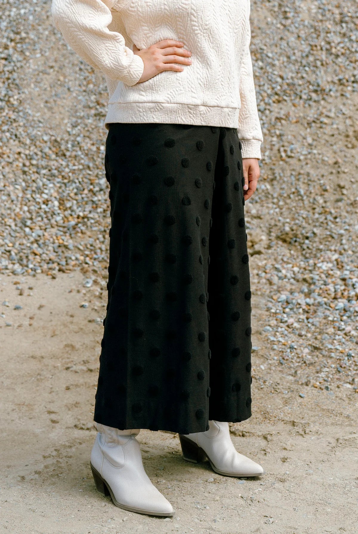 Aarre Alex Culottes Housut - Black Big Dot