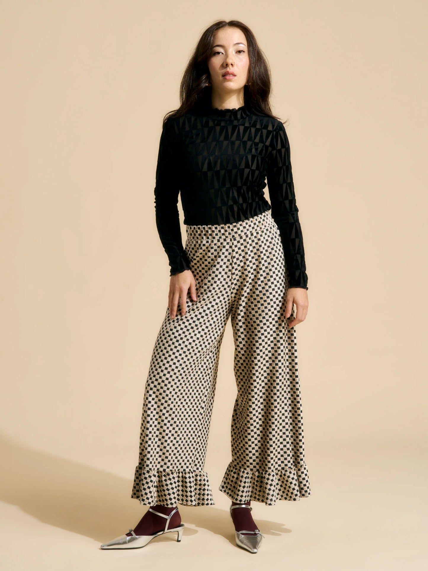 Aarrelabel Nanda Pants Almond Chess