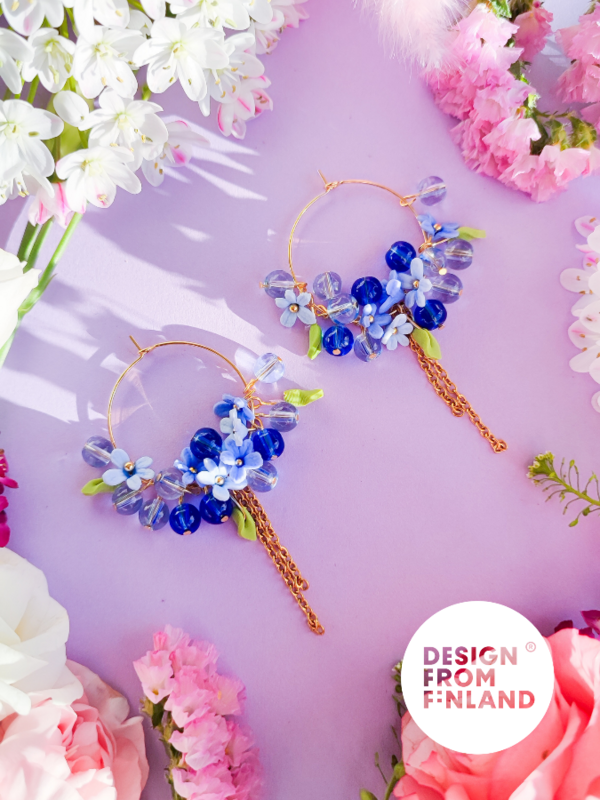 Daughter Of The North Forget-Me-Not Hoop Earrings