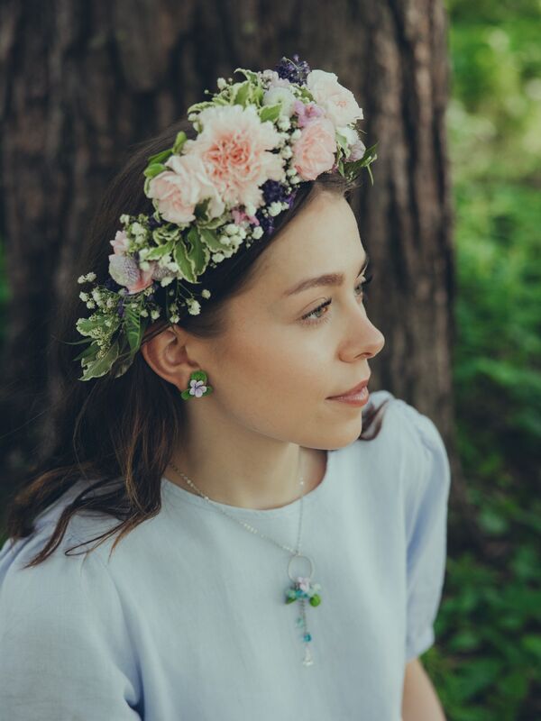 Daughter Of The North Forest Pansy Stud Earrings