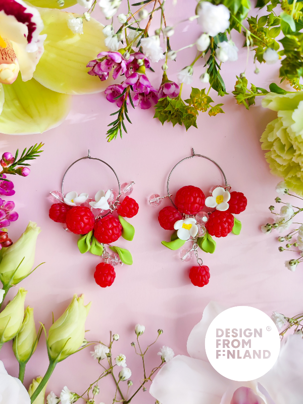 Daughter of the North Raspberry Orchard Hoop Earrings