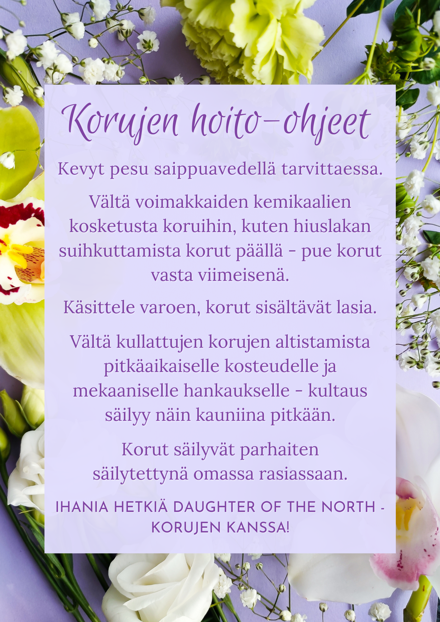 Daughter of the North Vadelmatarha-Rengaskorvakorut