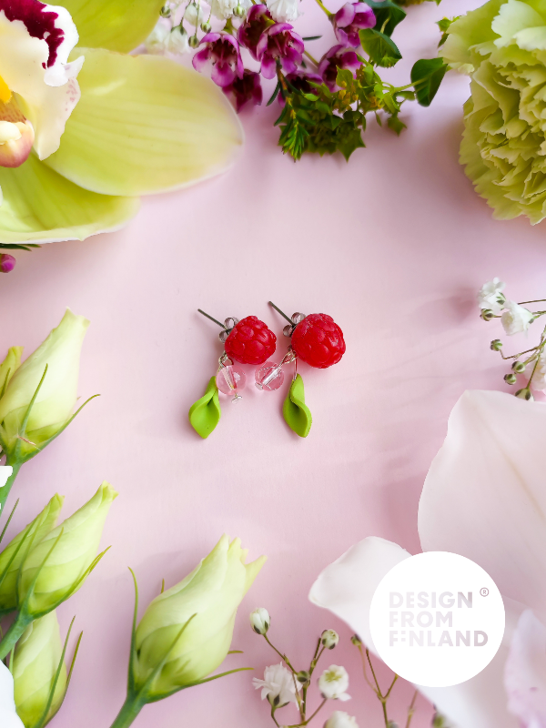 Daughter of the North Raspberry Garden Stud Earrings