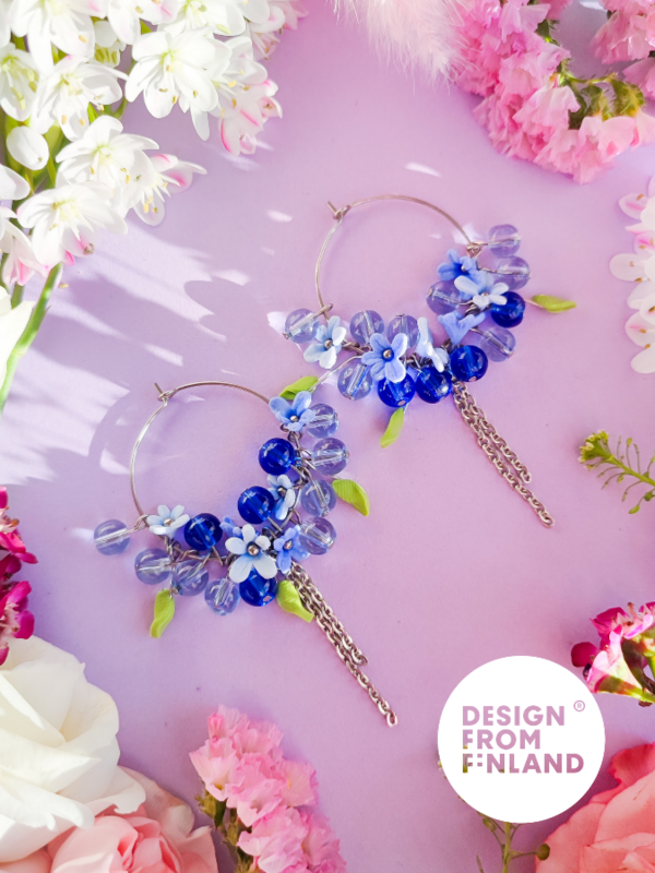 Daughter Of The North Forget-Me-Not Hoop Earrings