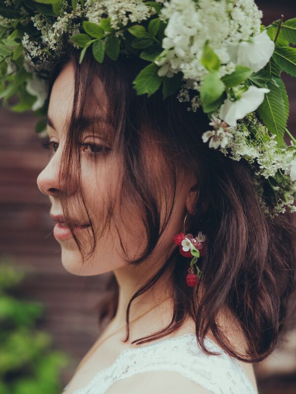 Daughter of the North Raspberry Orchard Hoop Earrings