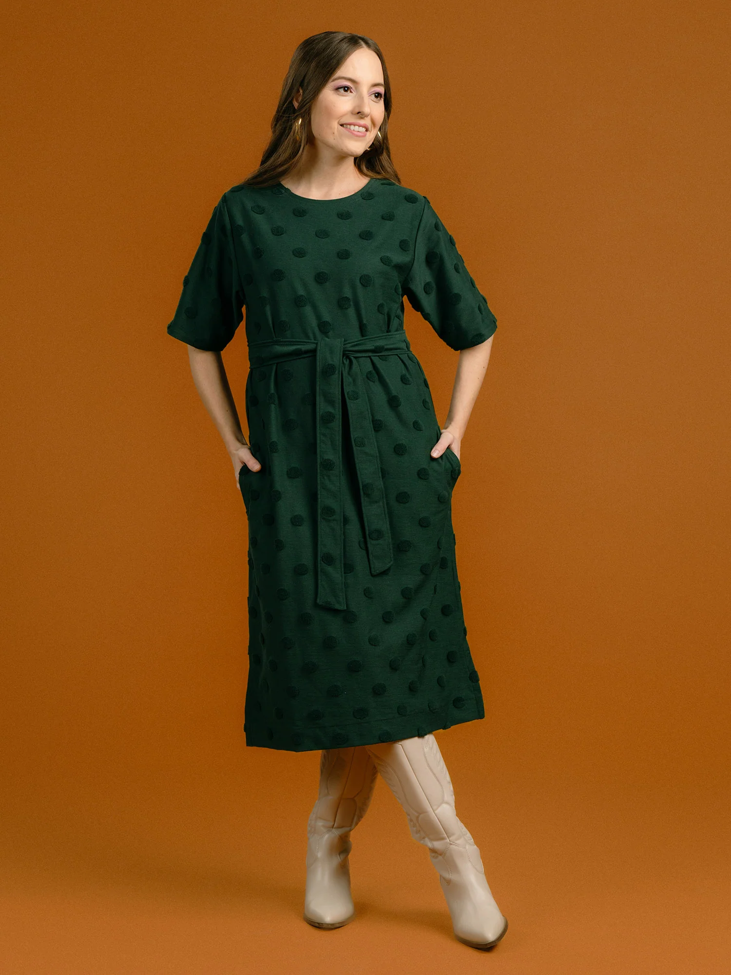 Aarre Guadalupe Dress - Green Big Dot